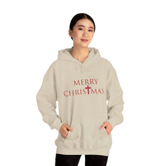 Heavy Blend Hooded Sweatshirt "Merry Christmas" font 2