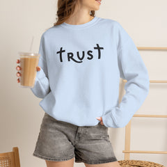 Heavy Blend Crewneck Sweatshirt "Trust" black graphic
