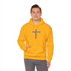 Heavy Blend Hoodie Sweatshirt "Jesus Cross" brown graphic