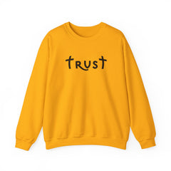 Heavy Blend Crewneck Sweatshirt "Trust" black graphic