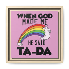 Pink Theme When God Made Me Framed Canvas Wall Art Inspirational Christian Decor