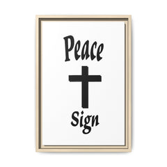 Peace Cross Sign Matte Canvas Framed | Religious Wall Art