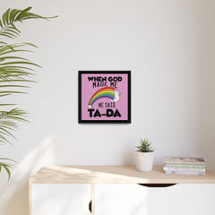 Pink Theme When God Made Me Framed Canvas Wall Art Inspirational Christian Decor