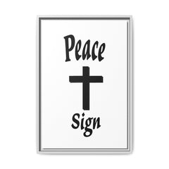 Peace Cross Sign Matte Canvas Framed | Religious Wall Art