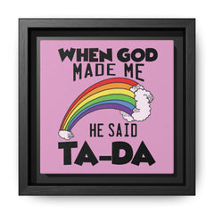Pink Theme When God Made Me Framed Canvas Wall Art Inspirational Christian Decor
