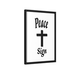 Peace Cross Sign Matte Canvas Framed | Religious Wall Art