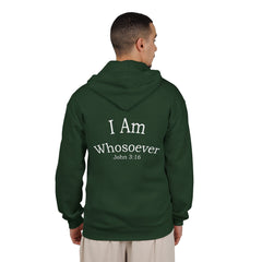Christian Zip Hoodie — "I Am Whosoever" John 3:16 Full-Zip Sweatshirt