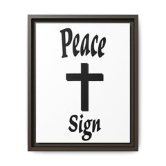 Peace Cross Sign Matte Canvas Framed | Religious Wall Art