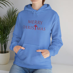 Heavy Blend Hooded Sweatshirt "Merry Christmas" font 2