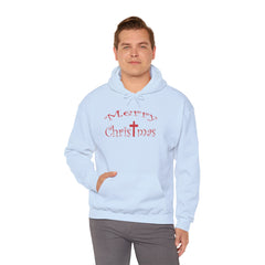 Heavy Blend Hooded Sweatshirt "Merry Christmas" font 1
