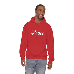 Heavy Blendβ’ Hooded Sweatshirt "Peace" white font