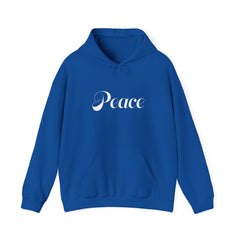 Heavy Blendβ’ Hooded Sweatshirt "Peace" white font