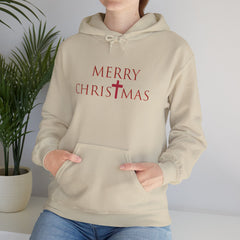 Heavy Blend Hooded Sweatshirt "Merry Christmas" font 2