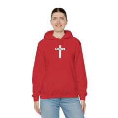 Heavy Blend Hoodie Sweatshirt "Believe" white graphic