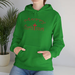 Heavy Blend Hooded Sweatshirt "Merry Christmas" font 1