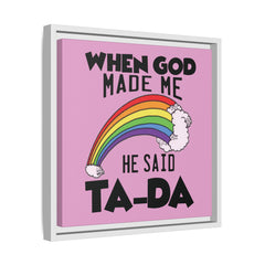 Pink Theme When God Made Me Framed Canvas Wall Art Inspirational Christian Decor