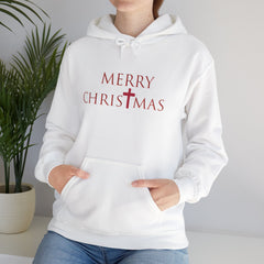 Heavy Blend Hooded Sweatshirt "Merry Christmas" font 2