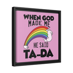 Pink Theme When God Made Me Framed Canvas Wall Art Inspirational Christian Decor