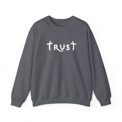 Heavy Blend Crewneck Sweatshirt "Trust" white graphic