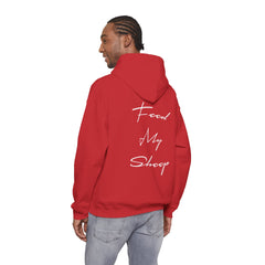 Heavy Blend Hooded Sweatshirt "Feed My Sheep" White Font Print on Back