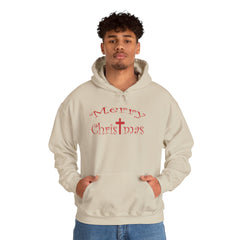 Heavy Blend Hooded Sweatshirt "Merry Christmas" font 1
