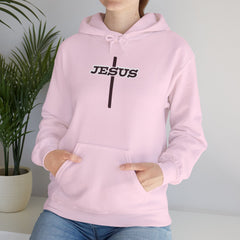 Heavy Blend Hoodie Sweatshirt "Jesus Cross" brown graphic
