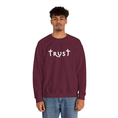 Heavy Blend Crewneck Sweatshirt "Trust" white graphic
