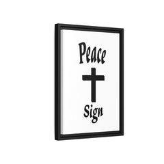 Peace Cross Sign Matte Canvas Framed | Religious Wall Art