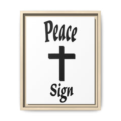 Peace Cross Sign Matte Canvas Framed | Religious Wall Art