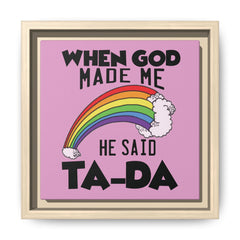 Pink Theme When God Made Me Framed Canvas Wall Art Inspirational Christian Decor