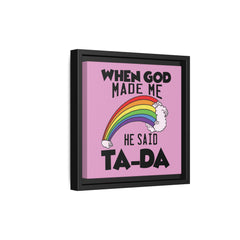 Pink Theme When God Made Me Framed Canvas Wall Art Inspirational Christian Decor