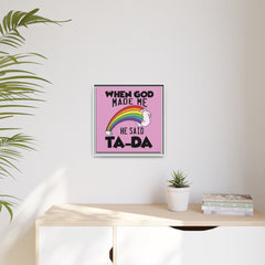 Pink Theme When God Made Me Framed Canvas Wall Art Inspirational Christian Decor
