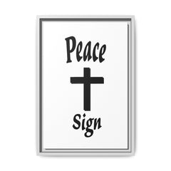 Peace Cross Sign Matte Canvas Framed | Religious Wall Art