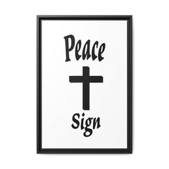 Peace Cross Sign Matte Canvas Framed | Religious Wall Art