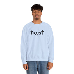 Heavy Blend Crewneck Sweatshirt "Trust" black graphic
