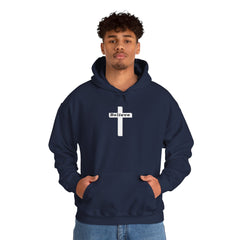 Heavy Blend Hoodie Sweatshirt "Believe" white graphic