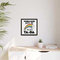 When God Made Me Framed Canvas Wall Art Inspirational Christian Decor