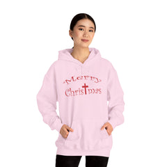 Heavy Blend Hooded Sweatshirt "Merry Christmas" font 1