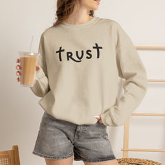 Heavy Blend Crewneck Sweatshirt "Trust" black graphic