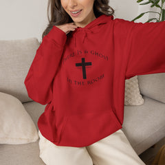 Heavy Blend Hooded Sweatshirt "The Ghost is in the Room" Black graphic