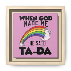 Pink Theme When God Made Me Framed Canvas Wall Art Inspirational Christian Decor