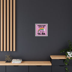 Pink Theme When God Made Me Framed Canvas Wall Art Inspirational Christian Decor