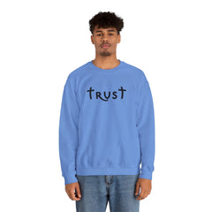 Heavy Blend Crewneck Sweatshirt "Trust" black graphic