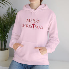 Heavy Blend Hooded Sweatshirt "Merry Christmas" font 2