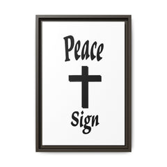 Peace Cross Sign Matte Canvas Framed | Religious Wall Art