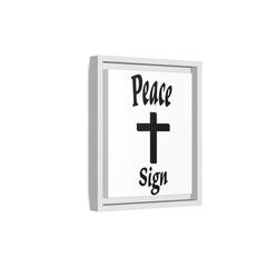 Peace Cross Sign Matte Canvas Framed | Religious Wall Art
