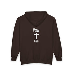 Heavy Blend Full Zip Hoodie Sweatshirt "Peace Sign"
