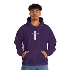 Heavy Blend Hoodie Sweatshirt "Believe" white graphic