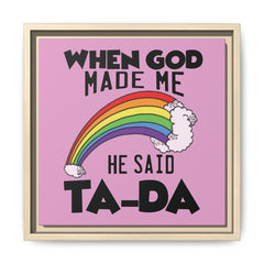 Pink Theme When God Made Me Framed Canvas Wall Art Inspirational Christian Decor