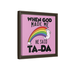 Pink Theme When God Made Me Framed Canvas Wall Art Inspirational Christian Decor